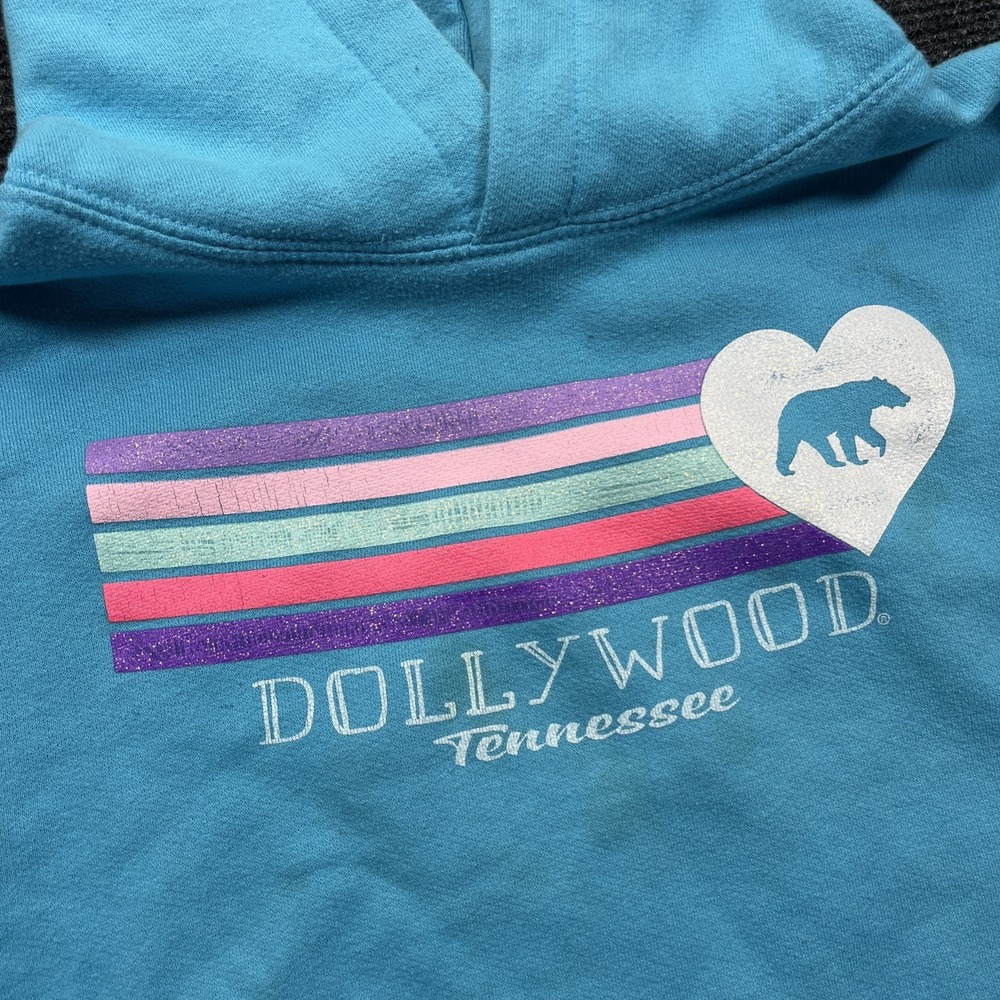 Dolly Parton Dollywood Hoodie Youth Kids 10/12 L Blue Rainbow Bear Souvenir 2025